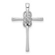 .03ct Diamond Infinity Cross Chain Slide Charm Pendant in Real 14k White Gold