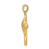 14k Yellow Gold Cross Pendant with Diamond, Modern Religious Design for Men and Women