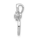 10k White Gold Cross Pendant with Stylized Openwork Design, Modern Faith Symbol for Men and Women