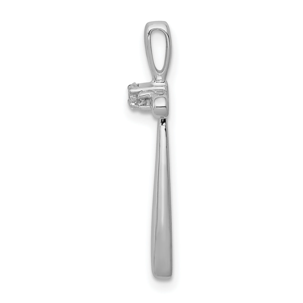 1/10ct Diamond Cross Chain Slide Charm Pendant in Real 14k White Gold