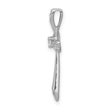 10k White Gold Diamond Cross Pendant with Tapered Arms Design for Men and Women
