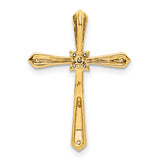 1 20ct Diamond Cross Chain Slide Charm Pendant in Real 10k Multi-Tone Gold