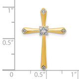 1 20ct Diamond Cross Chain Slide Charm Pendant in Real 10k Multi-Tone Gold