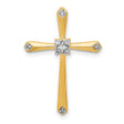 1 20ct Diamond Cross Chain Slide Charm Pendant in Real 10k Multi-Tone Gold