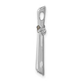 1/5ct Diamond Cross Chain Slide Charm Pendant in Real 14k White Gold