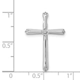 1/5ct Diamond Cross Chain Slide Charm Pendant in Real 14k White Gold