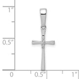 .02ct Diamond Cross Charm Pendant in Real 10k White Gold