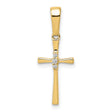 .02ct Diamond Cross Charm Pendant in Real 10k Yellow Gold