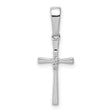 .02ct Diamond Cross Charm Pendant in Real 14k White Gold