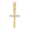 .02ct Diamond Cross Charm Pendant in Real 14k Yellow Gold