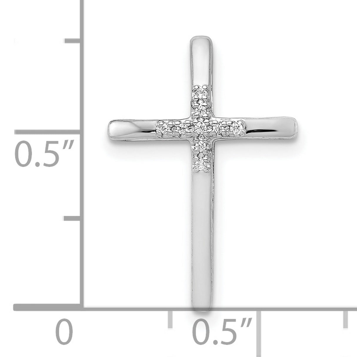 .03ct Diamond Cross Chain Slide Charm Pendant in Real 10k White Gold