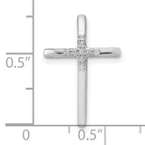 .03ct Diamond Cross Chain Slide Charm Pendant in Real 10k White Gold