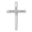 .03ct Diamond Cross Chain Slide Charm Pendant in Real 10k White Gold