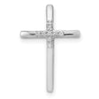 .03ct Diamond Cross Chain Slide Charm Pendant in Real 14k White Gold