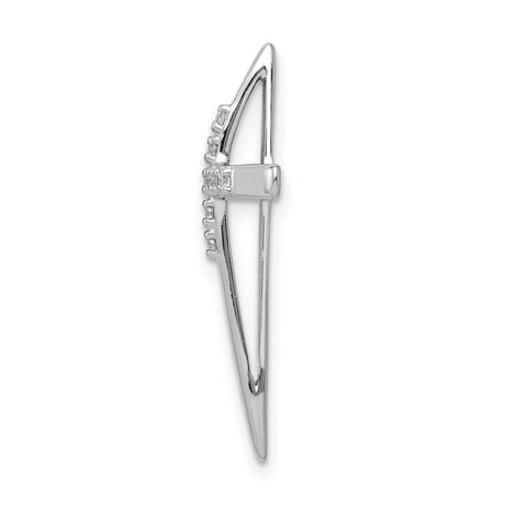 1/10ct Diamond Cross Chain Slide Charm Pendant in Real 14k White Gold