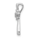 1/20ct5-Stone Diamond Cross Chain Slide Charm Pendant in Real 10k White Gold