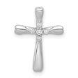 1/20ct 5-Stone Diamond Cross Chain Slide Charm Pendant in Real 14k White Gold