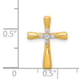 Diamond Cross Slide Chain Slide Charm Pendant in Real 14k Yellow Gold