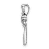 10k White Gold Cross Pendant with Sleek Tapered Design, Religious Jewelry for Men and Women