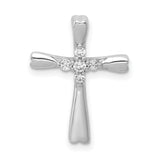 10k White Gold Cross Pendant with Sleek Tapered Design, Religious Jewelry for Men and Women