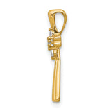 10k Yellow Gold Cross Pendant with Diamond Accents, Polished Religious Charm for Men or Women