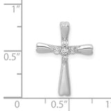 1/6ct 5-Stone Diamond Cross Chain Slide Charm Pendant in Real 14k White Gold