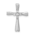 1/6ct 5-Stone Diamond Cross Chain Slide Charm Pendant in Real 14k White Gold