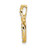 14k Yellow Gold Cross Pendant with Diamond Accent, Modern Openwork Religious Design