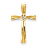 10k Yellow Gold Cross Pendant with Diamond Centerpiece, Modern Faith Jewelry for Men and Women