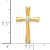 10k Yellow Gold Cross Pendant with Diamond Centerpiece, Modern Faith Jewelry for Men and Women