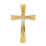 AA Diamond Cross Charm Pendant in Real 14k Yellow Gold