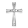 AA Diamond Cross Charm Pendant in Real 14k White Gold