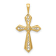10k Yellow Gold Cross Pendant with Diamond Accent and Filigree Detail