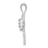 .01ct Diamond Charm Pendant in Real 14k White Gold