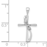 .01ct Diamond Charm Pendant in Real 14k White Gold