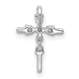 1/6ct Diamond Cross Chain Slide Charm Pendant in Real 14k White Gold