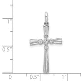 1/15ct Diamond Cross Charm Pendant in Real 14k White Gold