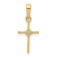 10k Yellow Gold Cross Pendant with Diamond Accent, Classic Religious Style for Men and Women