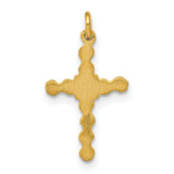 10k Yellow Gold Cross Pendant with Diamond Accent, Scrollwork Vintage Religious Design