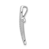 1/4ct Diamond Cross Chain Slide Charm Pendant in Real 14k White Gold