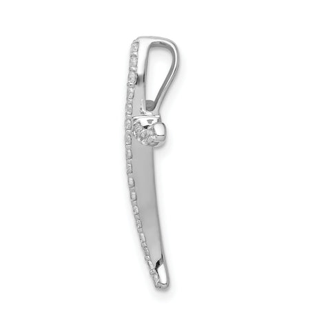 1/4ct Diamond Cross Chain Slide Charm Pendant in Real 14k White Gold