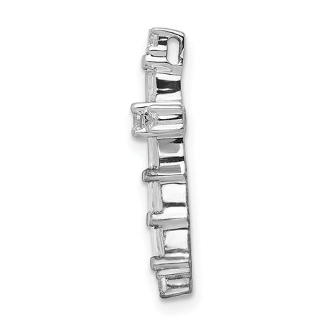 1/3ct Diamond Cross Chain Slide Charm Pendant in Real 14k White Gold