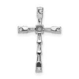 1/3ct Diamond Cross Chain Slide Charm Pendant in Real 14k White Gold