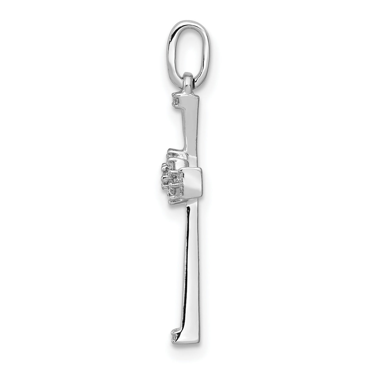 1/6ct Diamond Cross Charm Pendant in Real 14k White Gold