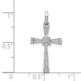 1/6ct Diamond Cross Charm Pendant in Real 14k White Gold