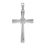 1/20ct Diamond Cross Charm Pendant in Real 14k White Gold