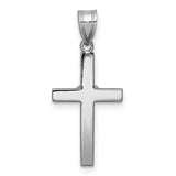 .01ct Diamond Heart Cross Charm Pendant in Real 14k White Gold