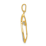 1 10ct Diamond Cross Charm Pendant in Real 10k Yellow Gold