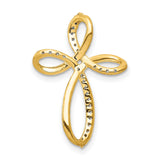 1 6ct Diamond Cross Chain Slide Charm Pendant in Real 10k Yellow Gold