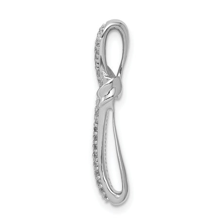 1/4ct Diamond Cross Chain Slide Charm Pendant in Real 14k White Gold